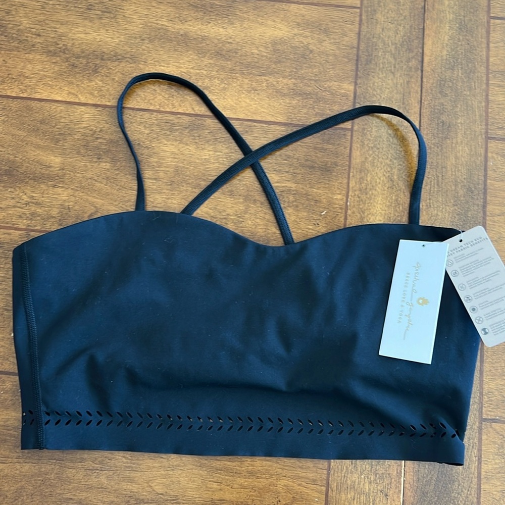 Spiritual Gangster Camille Dream Tech Eco Jersey black bra L NWT
